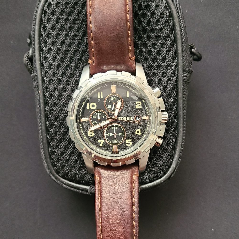 Fossil Chronograph Brown Leather Men's Watch